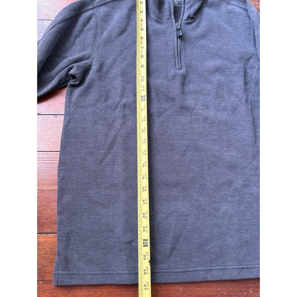Eddie Bauer Mens‎ Gray Heather Quarter Zip Fleece Pullover Sweater Jacket Medium